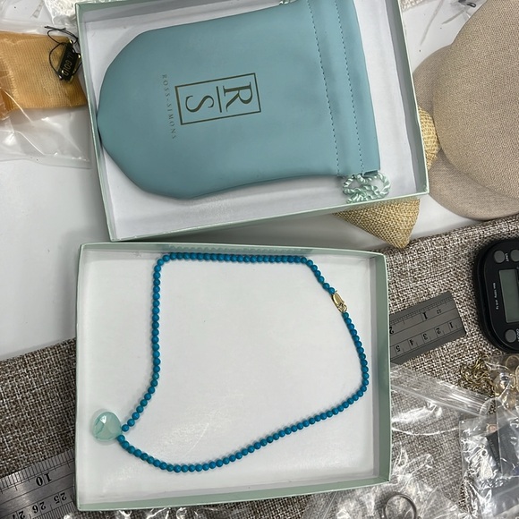 Vintage Ross Simons Necklace with Turquoise Beads & Freeform Pendant - Picture 5 of 8